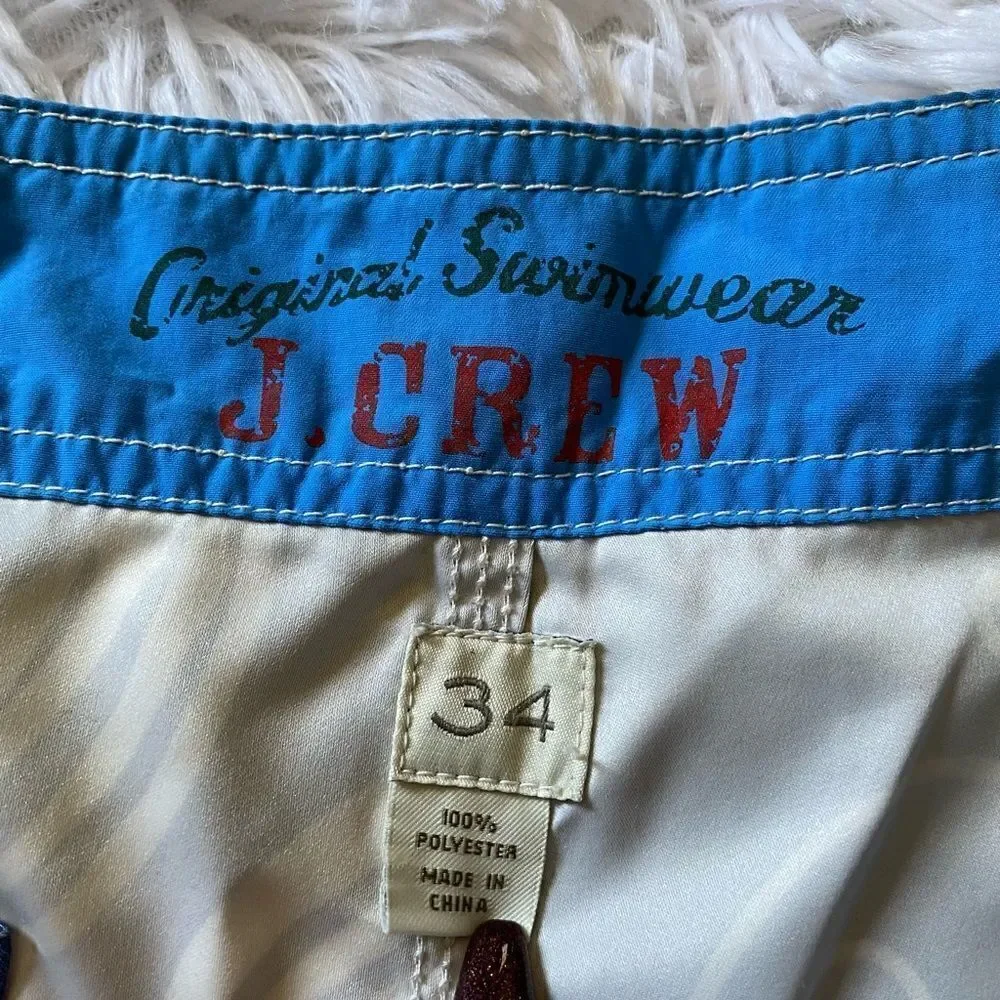 J. Crew‎ Board Shorts Swim Trunks Mens Size 34 Blue Floral